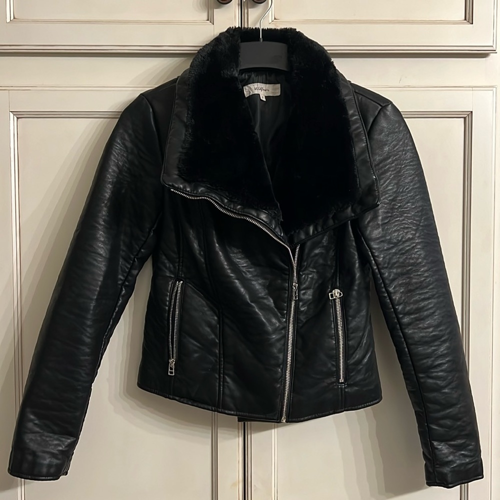Wildflower, faux, leather jacket, size small